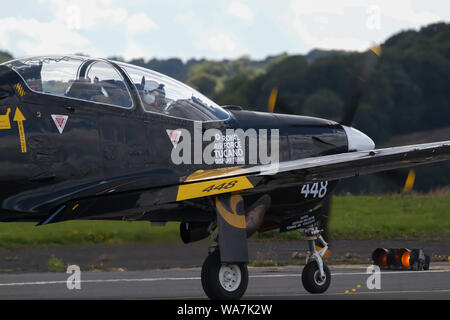 Royal Air Force Tucano, lange dienen, vor dem Abflug an der Biggin Hill Festival der Flug. Stockfoto
