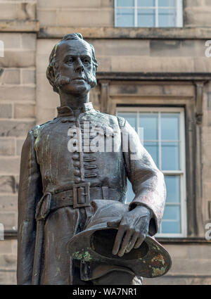 James Braidwood Statue (1800 - 1861) war ein schottischer Feuerwehrmann, der einer der ersten Kommunalen der Welt Feuerwehr in Edinburgh im Jahr 1824 gegründet. Stockfoto