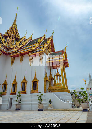 Im Leerlauf Wat Phra Kaews, Grand Palace, Bangkok (Krung Thep), Thailand, Asien. Der Tempel des Smaragd-Buddha ist der wichtigste buddhistische Tempel Stockfoto