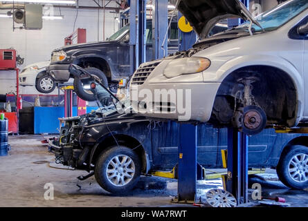 Werkstatt für die Arbeit auf Fahrzeugen Stockfoto