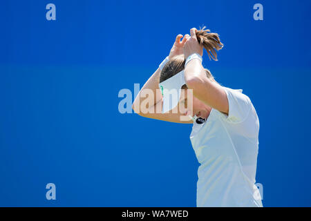 Johanna Konta-Aegon International 2015, Eastbourne, England, Johanna Konta von Großbritannien in Aktion gegen Garbine Muguruza von Spanien. Mittwoch, Stockfoto