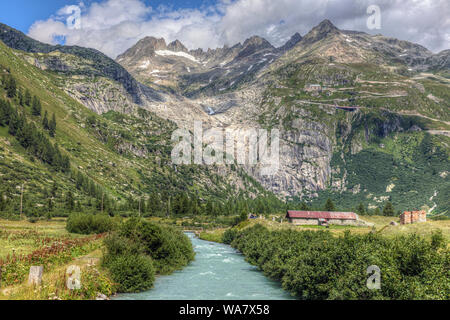 Furka Pass, Gletsch, Wallis, Schweiz, Europa Stockfoto