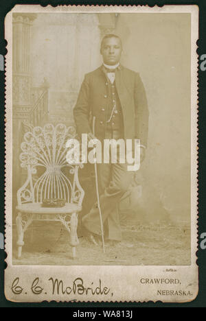 Buffalo Soldier, 9 Kavallerie, das Unternehmen D, sharpshooter collar Insignia] / C.C.McBride, Crawford, Nebraska Stockfoto