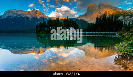 Emerald Lake im August im Goldenen Stunde Stockfoto