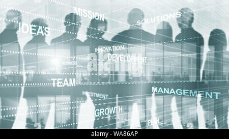 Abstrakte Geschäft Hintergrund Double Exposure mixed Media. Stockfoto