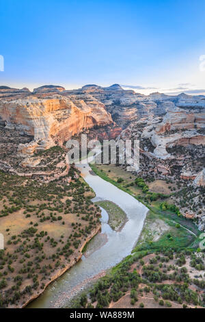 Yampa River bei wagon wheel Punkt übersehen im Dinosaur National Monument, Colorado Stockfoto