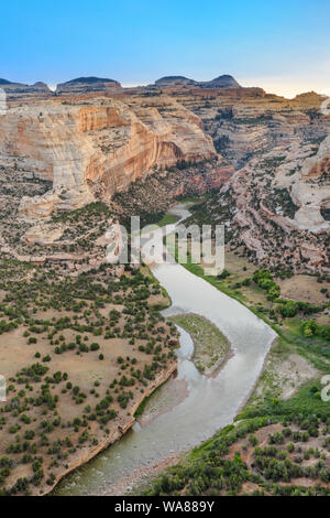 Yampa River bei wagon wheel Punkt übersehen im Dinosaur National Monument, Colorado Stockfoto