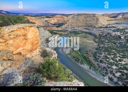 Yampa River bei wagon wheel Punkt übersehen im Dinosaur National Monument, Colorado Stockfoto