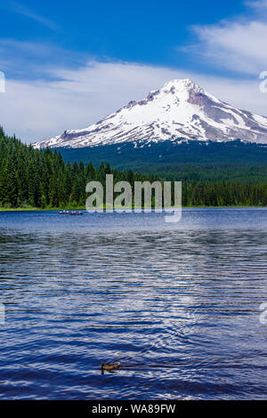 Blick auf Mt Hood von Trillium See in Mt Hood National Forest. Mt Hood Oregon Stockfoto