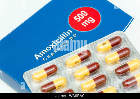 Amoxicillin-Kapseln Stockfoto