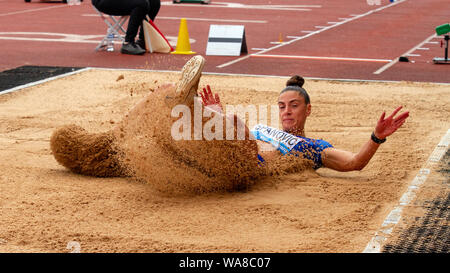 Ivana Španovi? Von Serbien in Aktion während der langen der Frauen springen, während der Birmingham 2019 Müller Grand Prix, am Alexander Stadium, Birmingham. Stockfoto