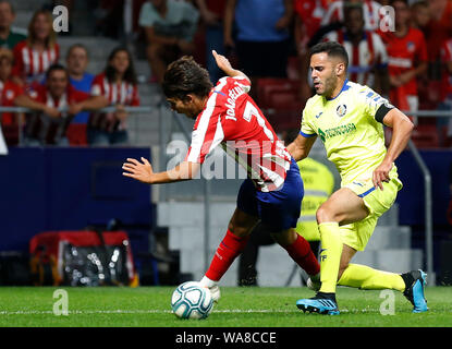 Atletico de Madrid Joao Felix in Aktion während der spanischen La Liga Match zwischen Atletico de Madrid und Getafe CF Wanda Metropolitano Stadion. Stockfoto