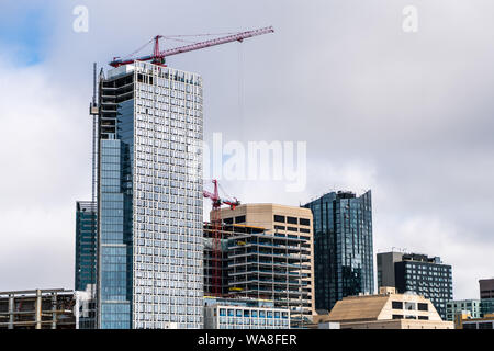 August 10, 2019 San Francisco/CA/USA - Wolkenkratzer im Bau in der SoMa district Stockfoto