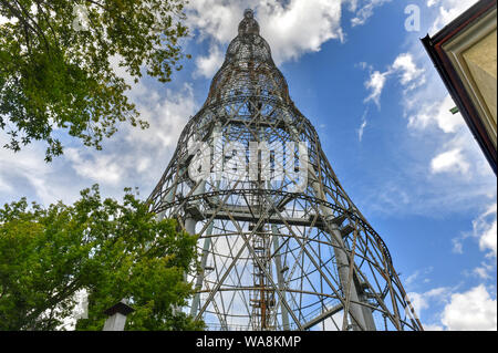 Shukhov Radio Tower (Shabolovskaya), einer 160 Meter hohen freistehenden Stahl diagrid Struktur Funkturm aus der Russischen Avantgarde i Stockfoto