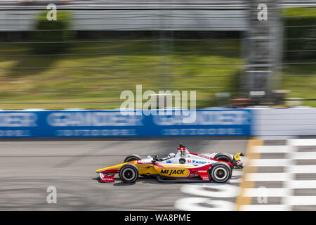 August 17, 2019, langen Teich, Pennsylvania, USA: TAKUMA SATO (30) von Tokio, Japan Praktiken für die ABC-Versorgung 500 bei Pocono Raceway in langen Teich, Pennsylvania. (Bild: © Colin J Mayr Schleifstein Medien/ASP) Stockfoto