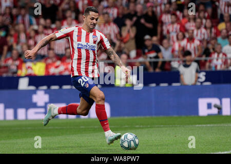 Atletico de Madrid Victor Machin 'Vitolo' in Aktion während der Liga Fußballspiel zwischen Atletico de Madrid und Getafe CF gesehen an Wanda Metropolitano Stadion in Madrid. (Endstand; Atletico de Madrid 1:0 Getafe CF) Stockfoto