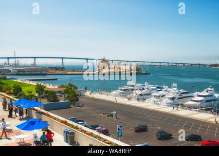 San Diego Marina Hafen. Blick von San Diego Convention Center entfernt. Stockfoto