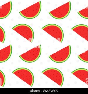Vektor nahtlose Muster mit Wassermelone. Frisches Obst Hintergrund. Stock Vektor