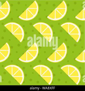 Vektor nahtlose Muster mit Zitronenscheiben. Frisches Obst Hintergrund. Stock Vektor