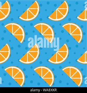 Vektor nahtlose Muster mit Orangenscheiben. Frisches Obst Hintergrund. Stock Vektor