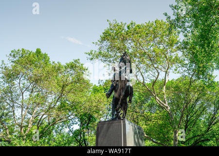 Central Park New York City/USA, 25. Mai 2019. José Martí-Denkmal, Central Park South (59th Street) und Avenue of the Americas (6. Avenue), NY entfernt Stockfoto