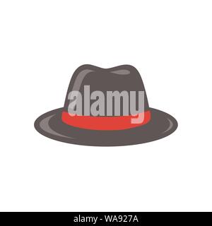 Schwarz Fedora Hut Illustration - Vektor Stock Vektor
