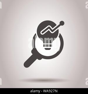 Insight Symbol im flachen Stil. Glühlampe Vector Illustration auf isolierte Hintergrund. Idee Geschäftskonzept. Stock Vektor