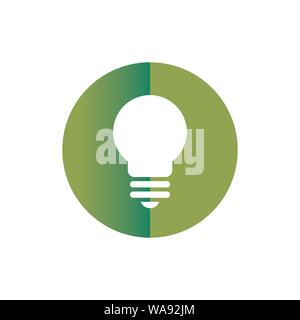 Kreis mit Glühbirne Icon-Logo Stock Vektor