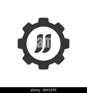 Initial JJ kombiniert mit Zahnrad, Vector Logo Icon Design Stock Vektor