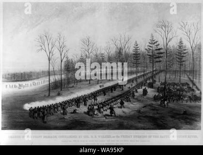 Eine Gebühr in Höhe der ersten Brigade, geboten von Col. M.B. Walker, am Freitag Abend von der Schlacht von Stone River Stockfoto