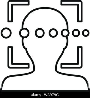 Laden Gesichtserkennung Symbol. Kontur laden Gesichtserkennung vektor Symbol für Web Design auf weißem Hintergrund Stock Vektor