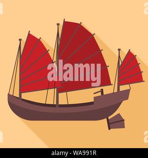 Vietnam Holz Schiff Symbol. Flache Darstellung von Vietnam Holz Schiff vektor Symbol für Web Design Stock Vektor