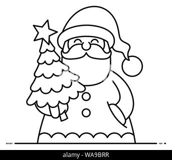 Santa flache Design Line Art Stock Vektor