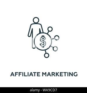 Symbol für das Vektorsymbol für Affiliate-Marketing. Kreative Zeichen aus Werbung Icons Sammlung. Gefüllte flache Affiliate-Marketing-Symbol für Computer und mobile Stock Vektor