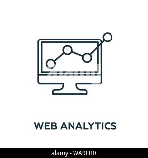 Symbol für Vektorsymbol für Web Analytics. Kreative Zeichen aus Werbung Icons Sammlung. Gefülltes flaches Web Analytics-Symbol für Computer und mobile Geräte Stock Vektor