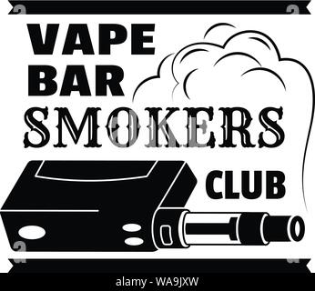 Raucher vape Club Logo, einfachen Stil Stock Vektor