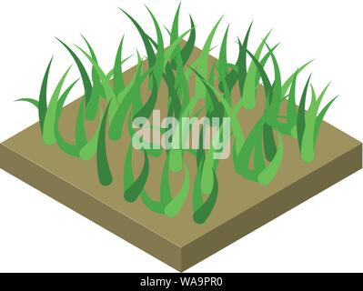 Gras Boden land Symbol, isometrische Stil Stock Vektor