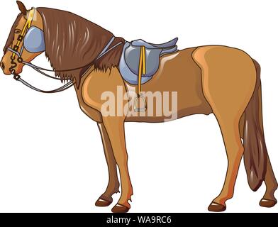 Cowboy Pferd Symbol, Cartoon Stil Stock Vektor