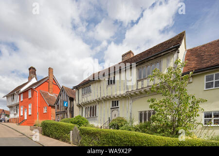 Die malerischen mittelalterlichen Dorf Lavenham, Suffolk, England, Großbritannien Stockfoto