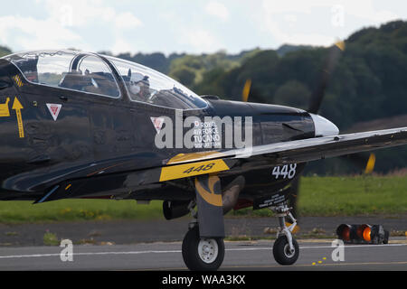 Royal Air Force Tucano, lange dienen, vor dem Abflug an der Biggin Hill Festival der Flug. Stockfoto