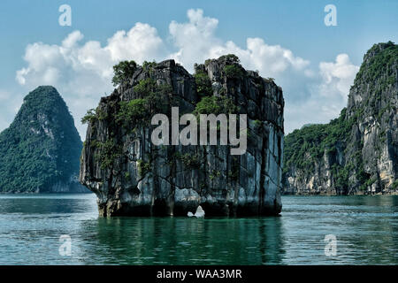 Karstlandschaft von Halong Bay In Vietnam. Stockfoto