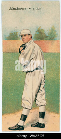 Christy Mathewson/Albert Bridwell, New York Giants, Baseball card Portrait Stockfoto