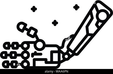 Roboterarm Symbol, outline Style Stock Vektor