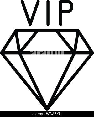 VIP Diamond Symbol, outline Style Stock Vektor