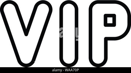 VIP-inschrift Symbol, outline Style Stock Vektor
