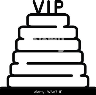VIP-schritte Symbol, outline Style Stock Vektor