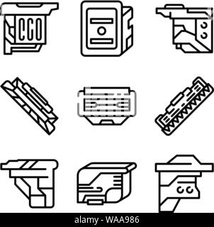 Patrone Symbole gesetzt, outline Style Stock Vektor