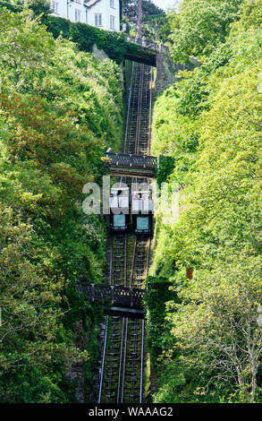 Die Lynton und Lynmouth Cliff Railway, Lynton, Devon Stockfoto