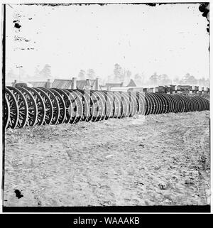 City Point], Virginia (Umgebung). Park der Armee Wagenräder Stockfoto