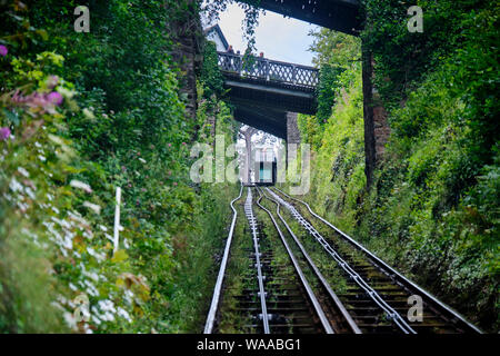 Die Lynton und Lynmouth Cliff Railway, Lynton, Devon Stockfoto